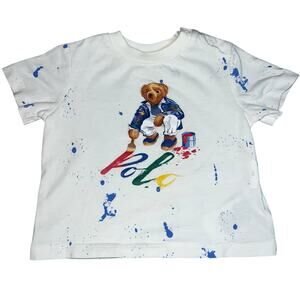 Polo Ralph Lauren Polo Bear Paint Splatter graphic T-shirt baby size 3 Months